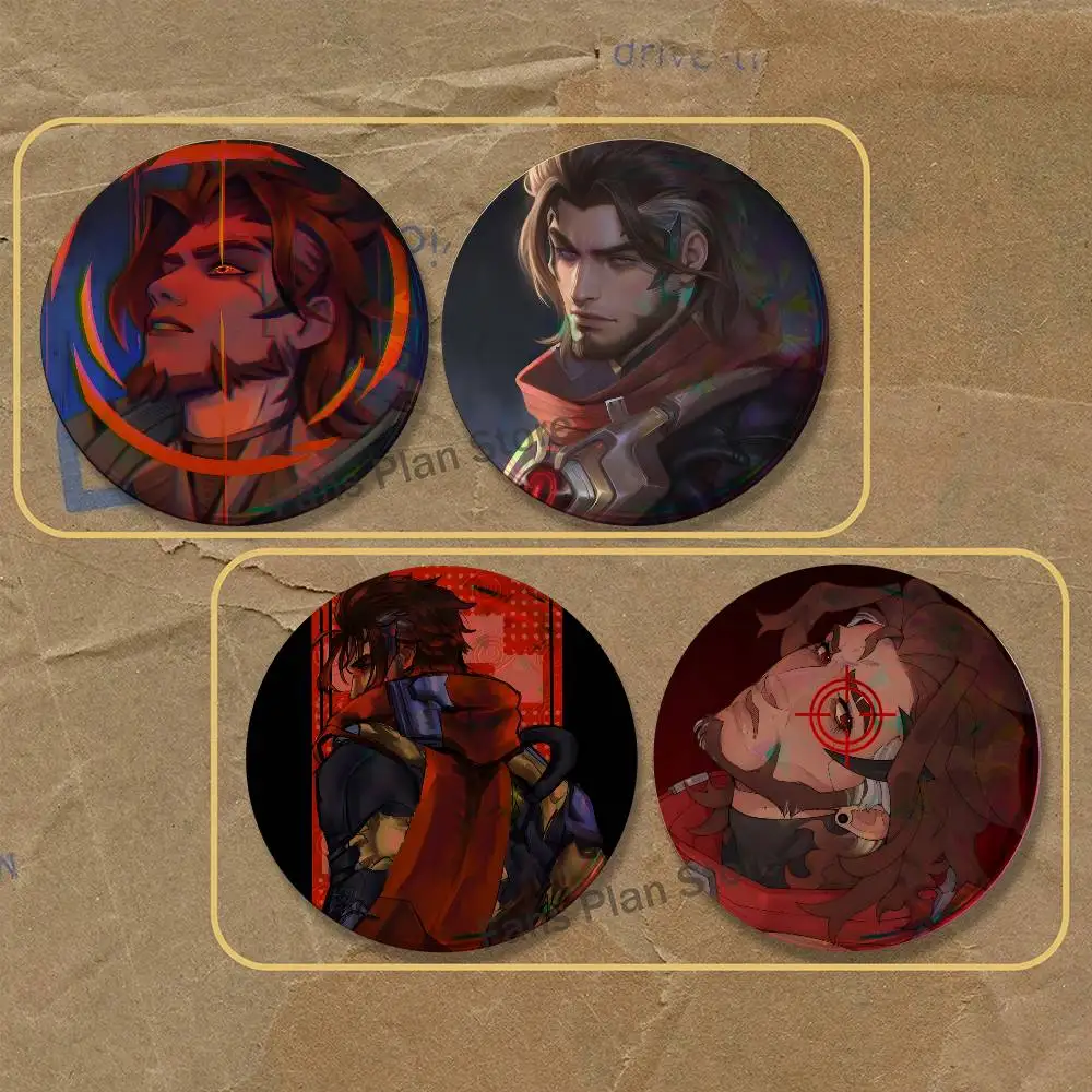 Emre O-Overwatch 2-piece Set Pins Backpack Clothes Jewelry Accessories Cartoon Round Brooch Button Badge Fans Collection Gifts