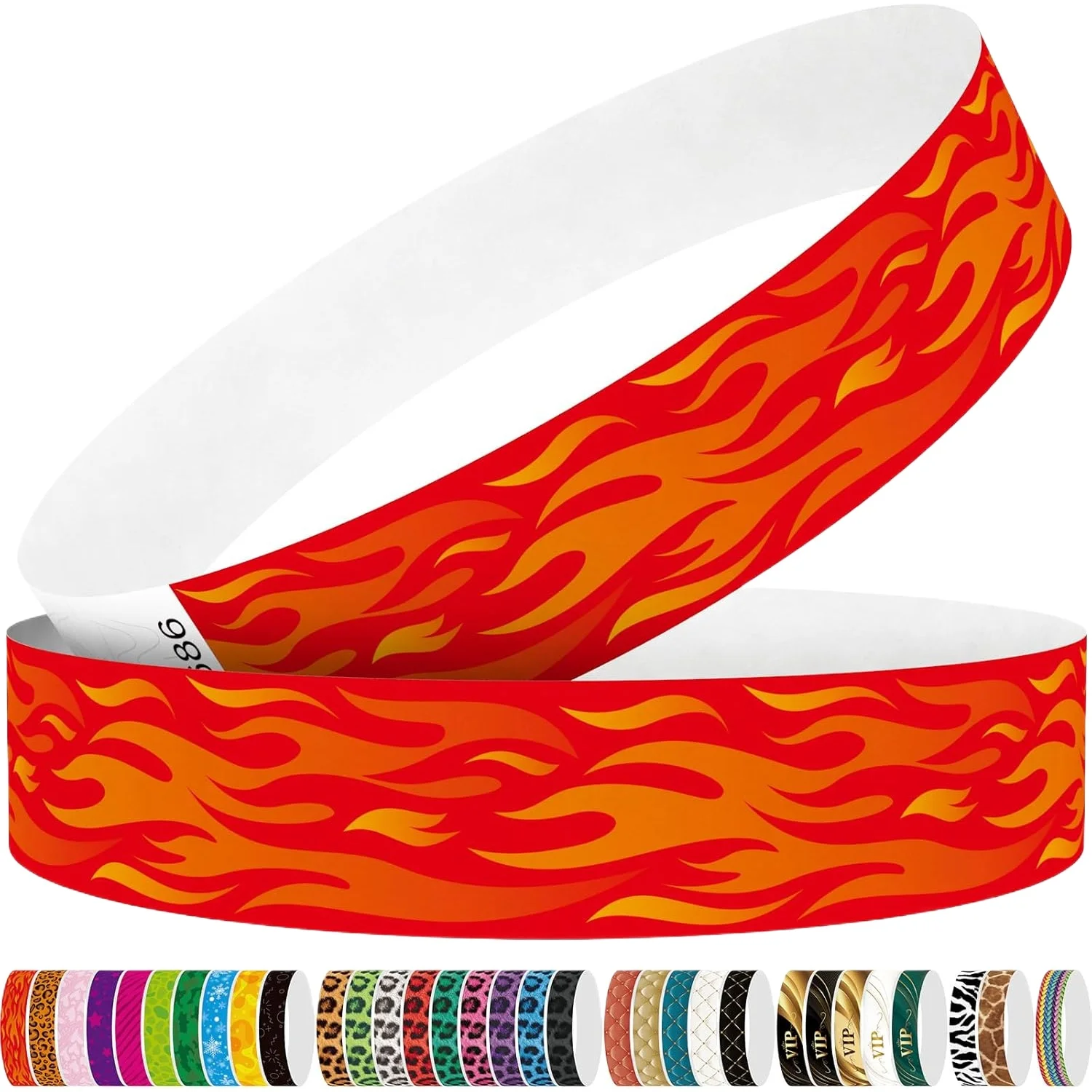 

Red Flame 250pcs Tyvek Wristbands Colored Paper Event Wrist Bands Party Games Competitions Guest Gifts