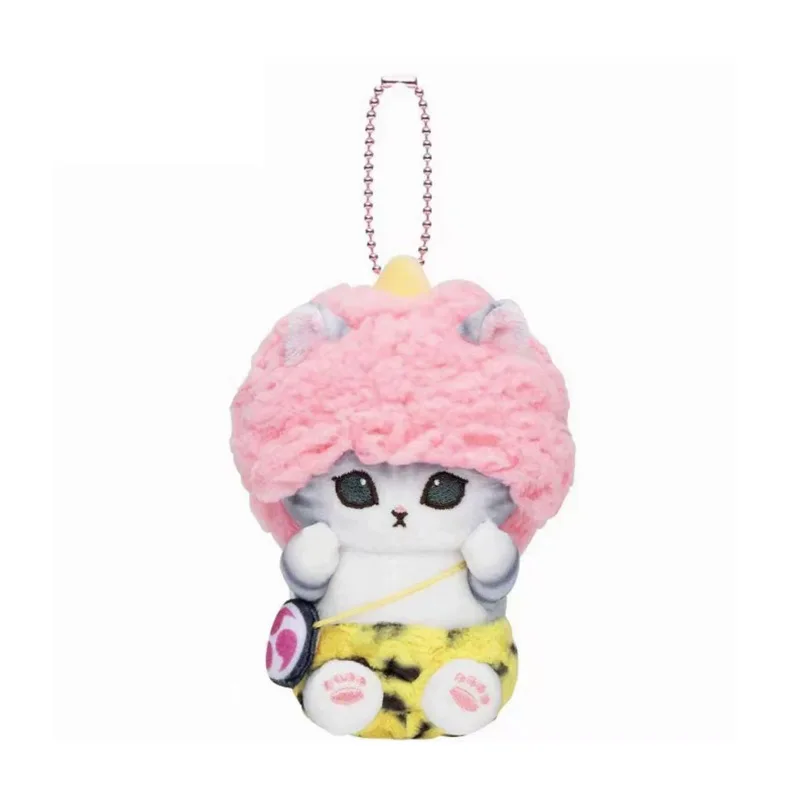 Kawaii Mofusand Cartoon Plush Toys Cute Shark Cat Explosive Head Cat Keychain Soft Stuffed Doll Backpack Pendant Decorative Gift