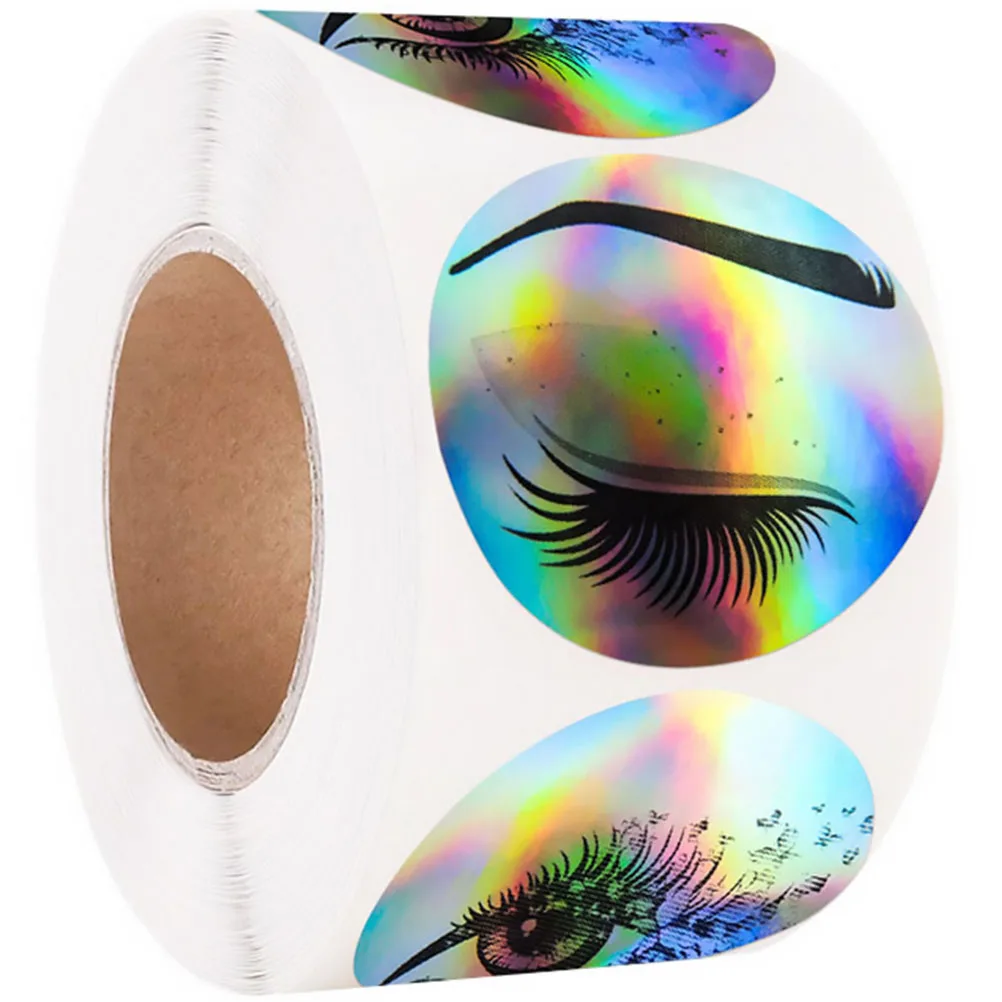 

1 Roll Silver Eyelash Adhesive Label Sticker Self Adhesive Round Sealing Sticker for Gift Wrapping Bags Envelopes Decoration