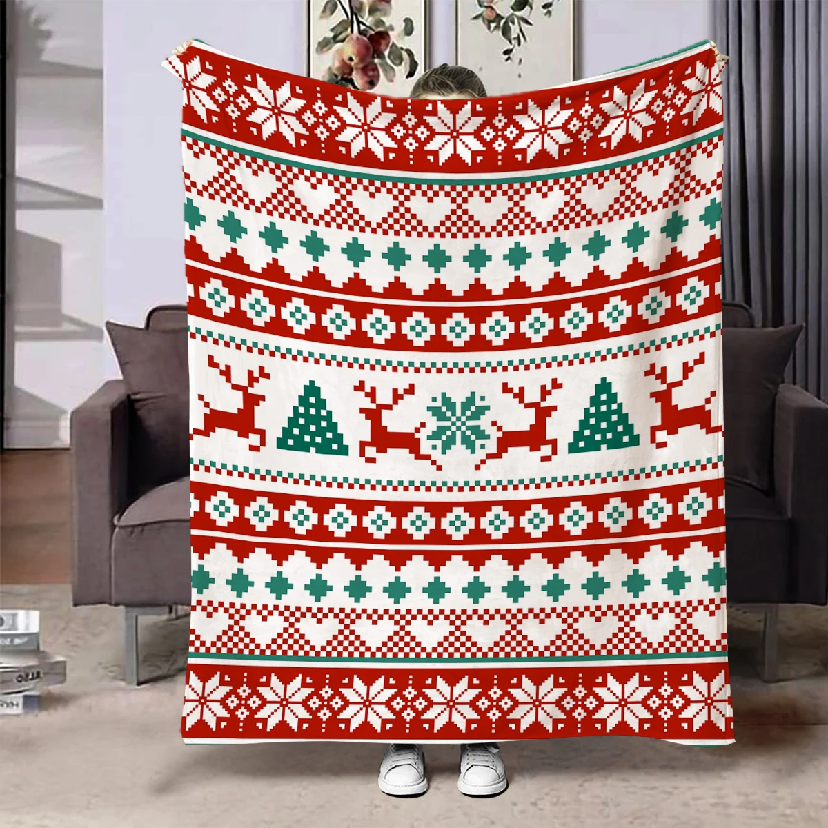 Weihnachten Kreative Überwurfdecke Flanell Druck Decke Super Weiche Gemütliche Sofa Nickerchen Decke Home Decke Perfektes Zuhause Geschenk für Sie