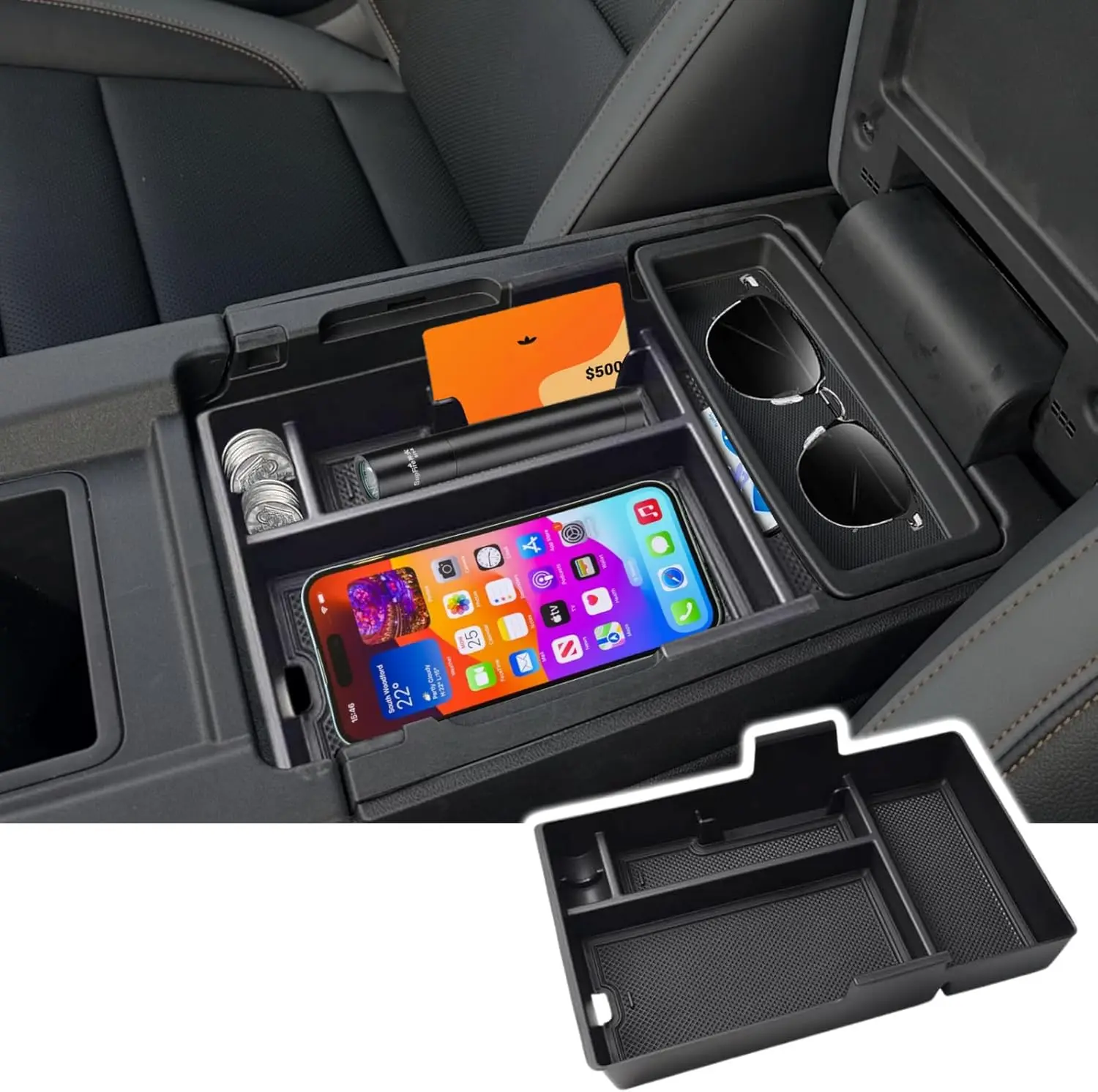 

Center Console Organizer Tray for 2024 2025 Honda Prologue EV /2024 2025 Acura ZDX Accessories Interior Coin Holder Armrest Box