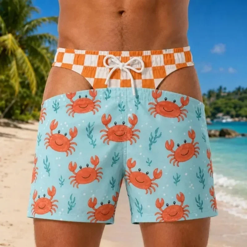 2026 Lustige 3D-Druck-Badeshorts für Herren mit neuartigem Lochdesign, Strandshorts, Scherz-Badebekleidung, Boardshorts – Detail 10