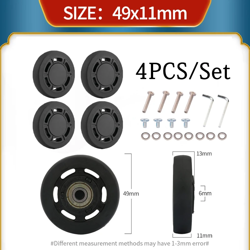 트롤리 여행 가방 휠 액세서리, 범용 비밀번호, 여행 수하물 슬라이딩 롤러, 수하물 휠 교체
