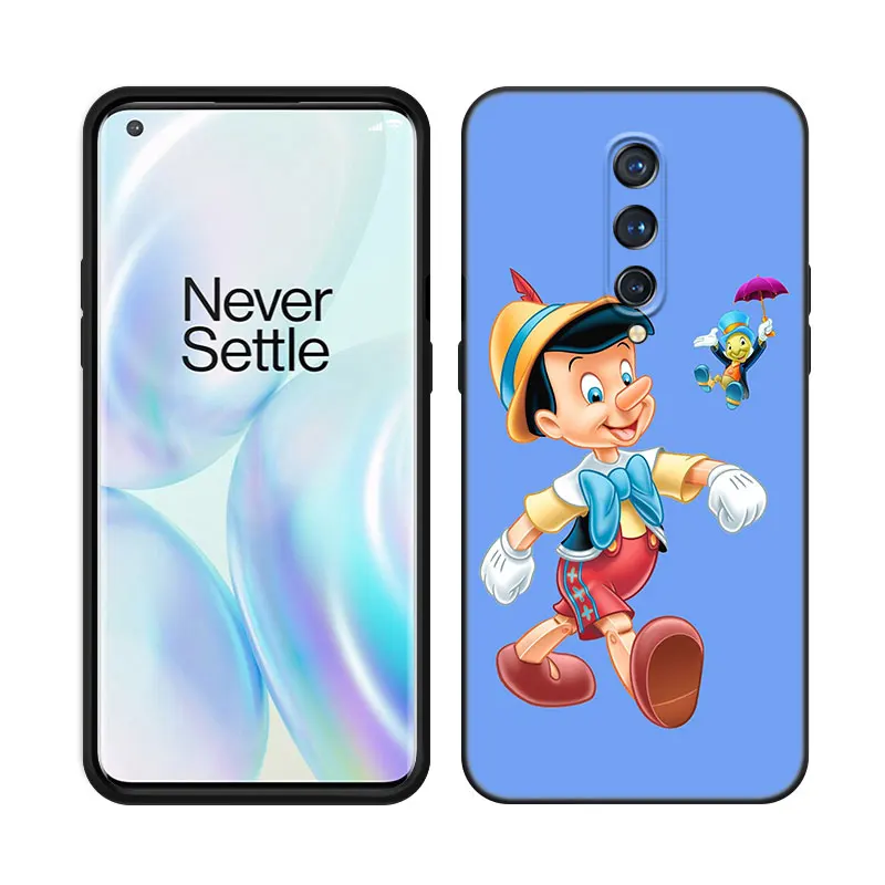 Funny Anime Pinocchio Phone Case For OnePlus 9 10 ACE 2V Pro 9RT 10T 10R 11R Nord CE 2 3 Lite N10 N20 N30 Black Silicone Cover