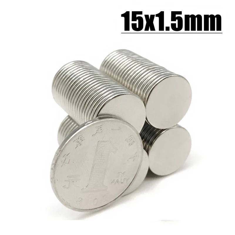 5/20/50/100/20000PCS 15x1.5 Small Round Magnet 15mmx1.5mm Neodymium Magnets 15x1.5mm Permanent Strong Powerful Magnet 15x1.5mm