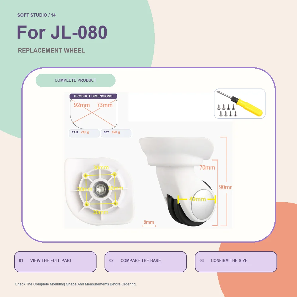 Durable Luggage Replacement Caster For AHS JL-080 For Qunyue A-16 For OIWAS A-16 For AHS A-16 Wear Resistant Travel Repair Part