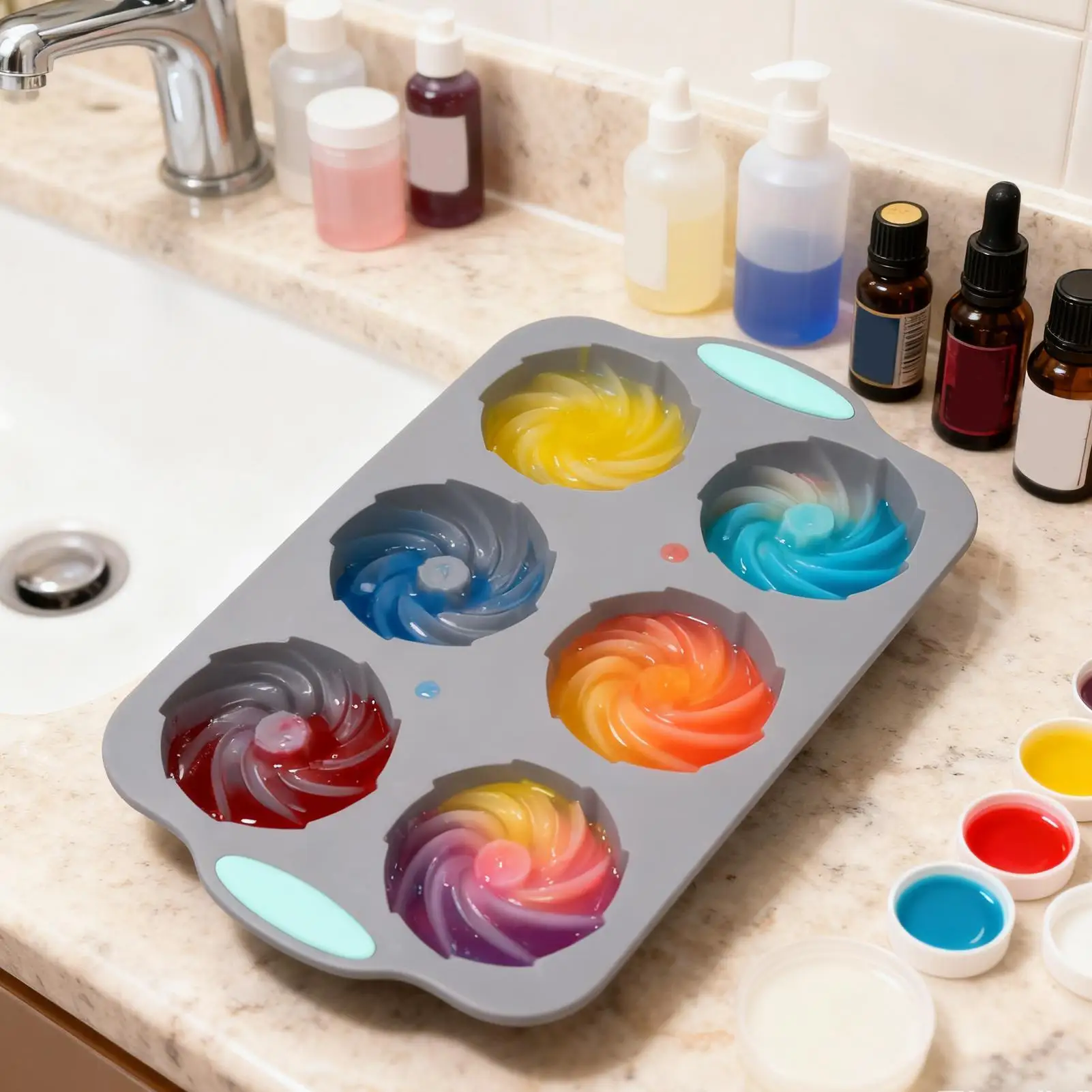 

Ice Molds 6-Cavity Holiday Reusable Craft Supplies Christmas Wreath Ice Tray Silicone Molds for Freezer Chocolate Cake Food