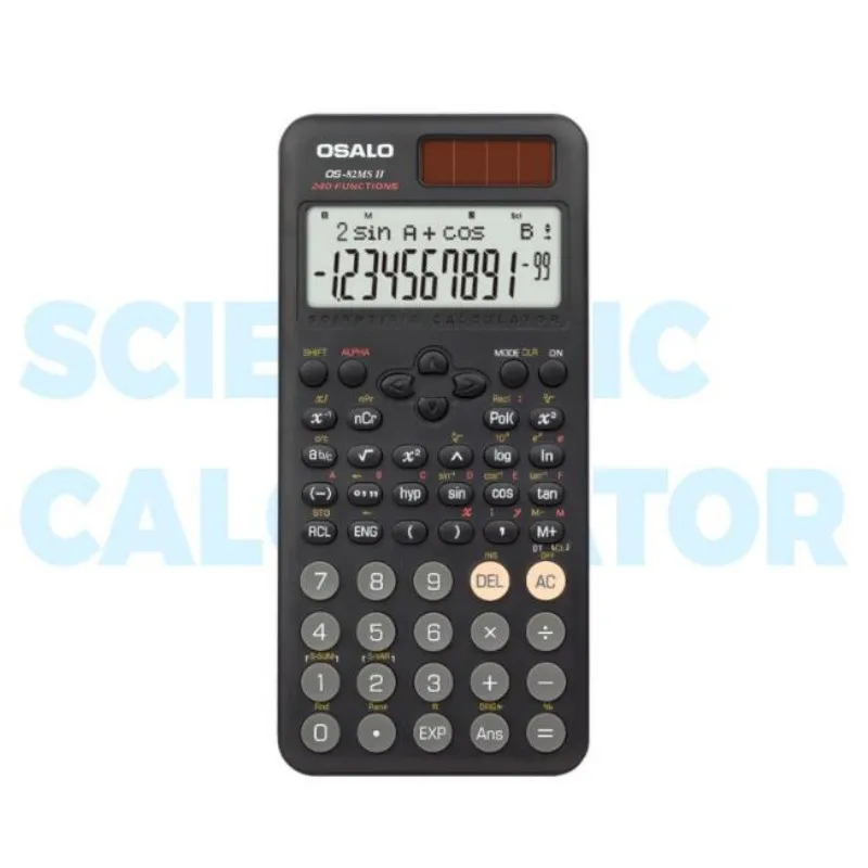 New OS-82MS II 240 Function Junior High School Student Function Science Calculator Plug Button Battery Teaching Test Calculator