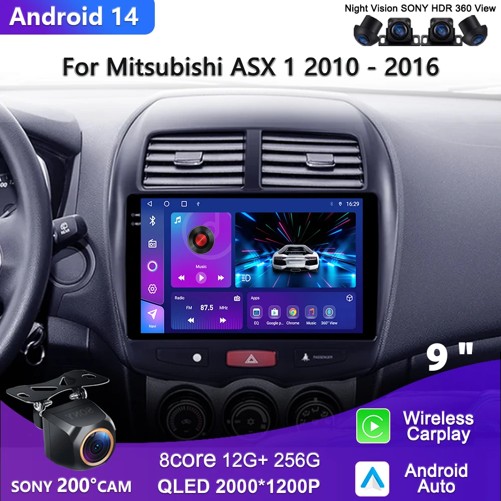 

Android 14 For Mitsubishi ASX 1 2010 - 2016 Car Radio Multimedia Video Player Navigation stereo GPS No 2din DVD Head Unit