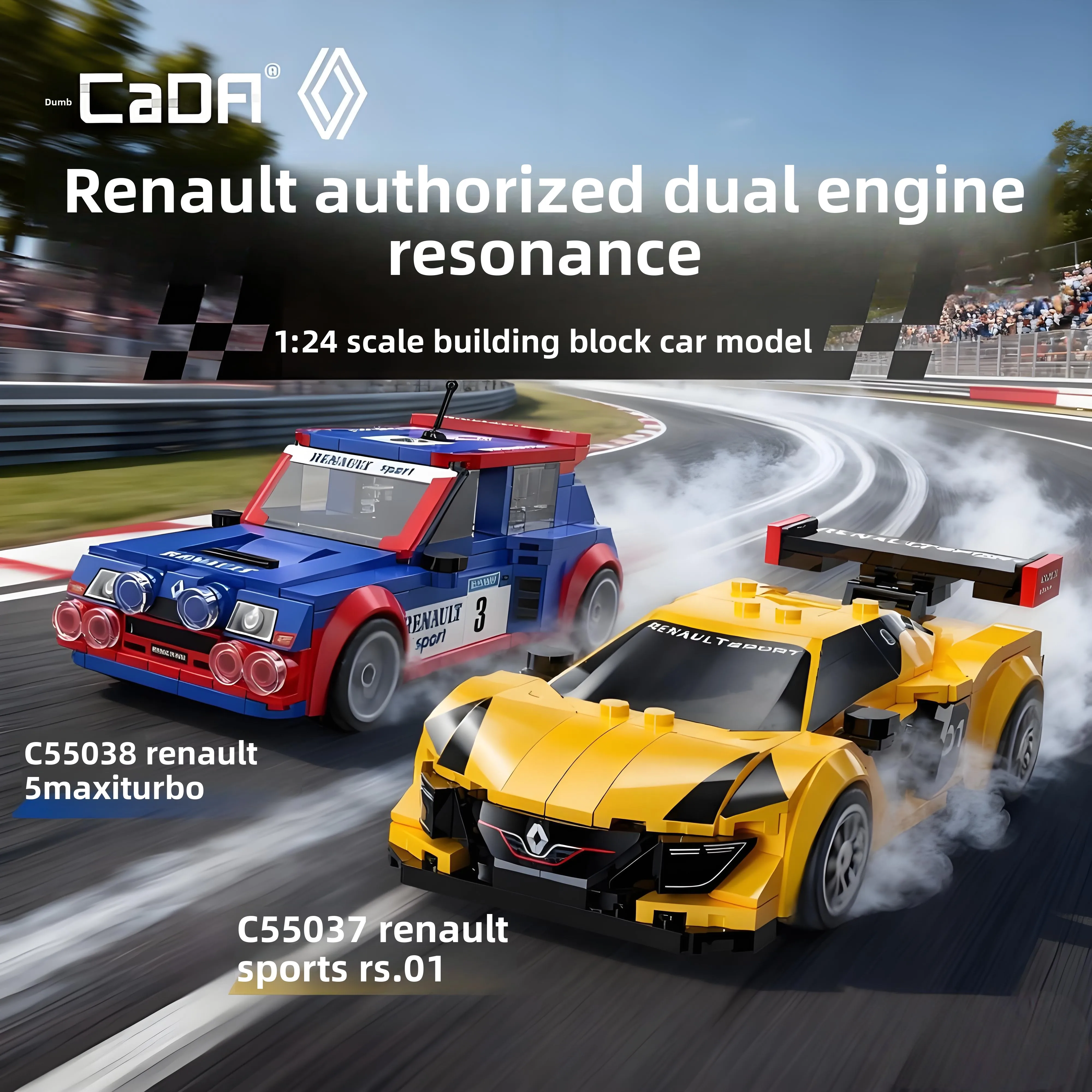 

CaDA Renault 1:24 Assembled Building Blocks Super Sports Car Puzzle APP Remote Control Toy Racing Model Children's Gift