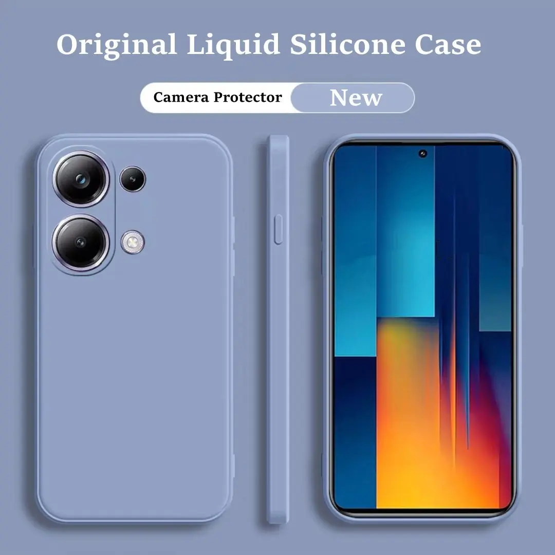For Xiaomi Poco M6 Pro Case Cover Poco M6 Pro Funda Coque Soft Original Liquid Silicone Soft TPU Back Bumper Poco M6 Pro
