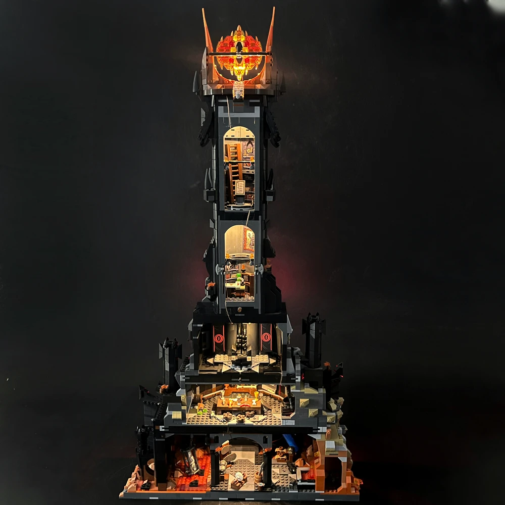 Kit de luz LED BYB para LEGO 10333 Senhor dos Anéis: Barad Dur Sauron Dark Tower Castle Controle Remoto (modelo não incluído)