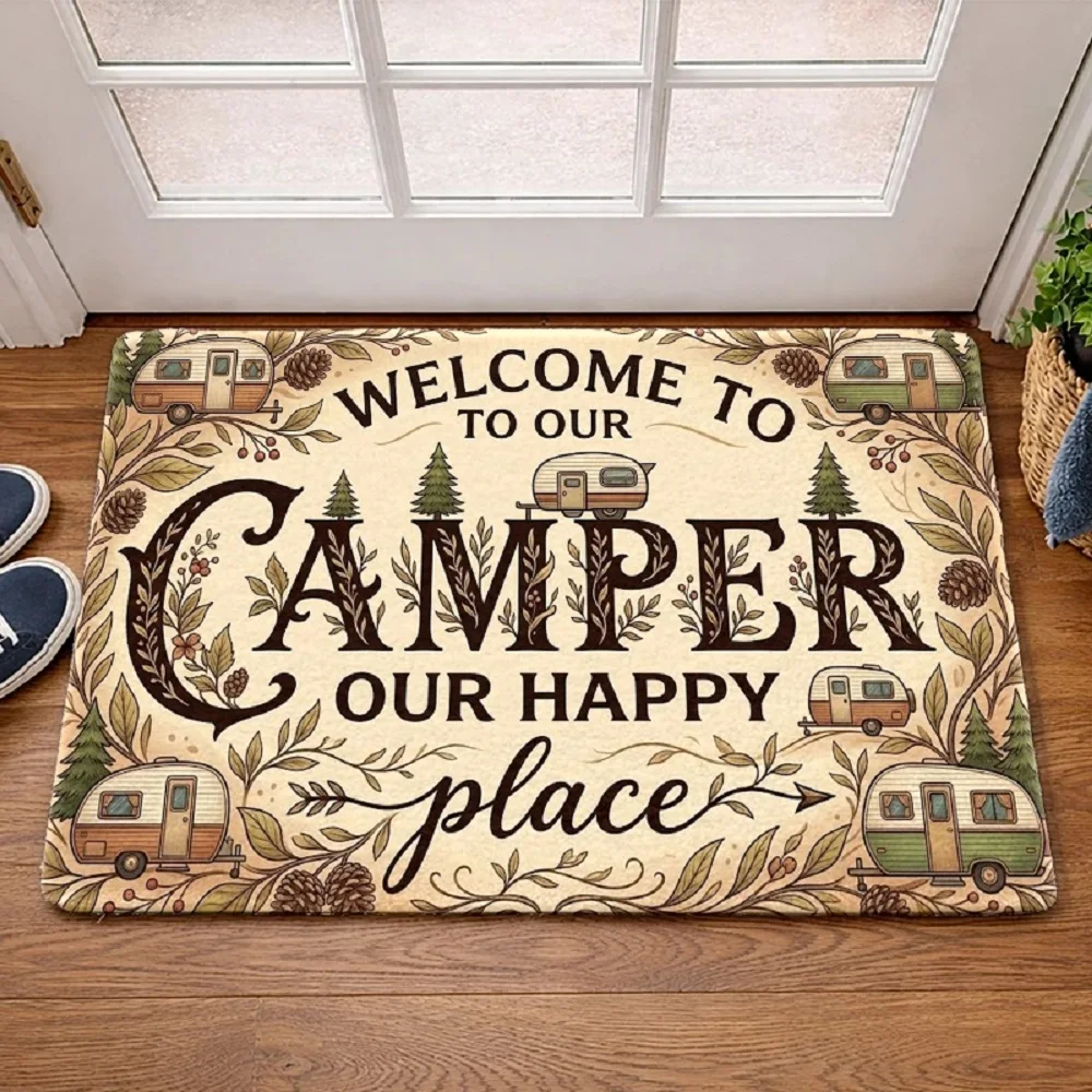 Camper Pattern Door Mat Soft Anti-slip Carpet for Living Room Bedroom Office Bathroom Balcony Kitchen Home Decoration Entry Rug