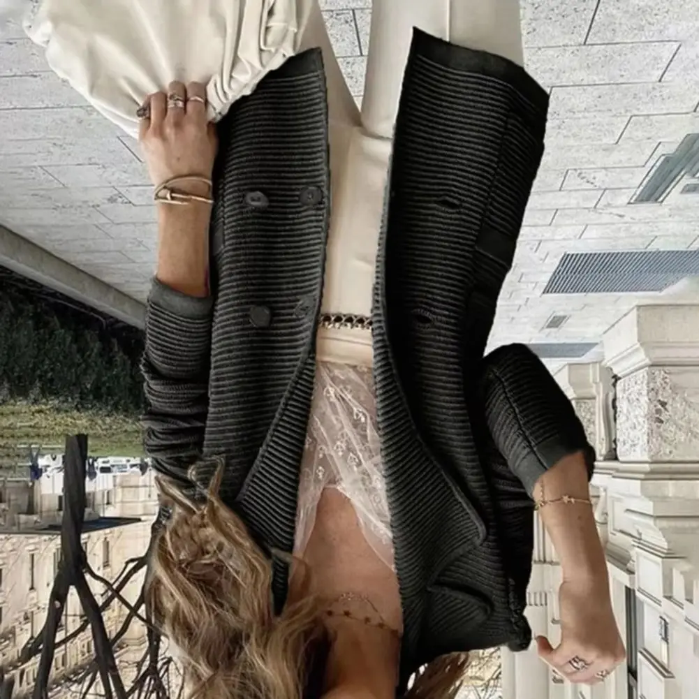 

2025 женский пиджак с длинным рукавом, твидовый двубортный пиджак, куртка с зубчатыми лацканами, весенняя куртка с открытой передней частью для женщин