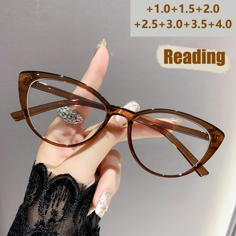 High-End-Lesebrille, modische Anti-Blau-Brille, Internet-Berühmtheit, Cat-Eye-Lesebrille für ältere Menschen, 6115