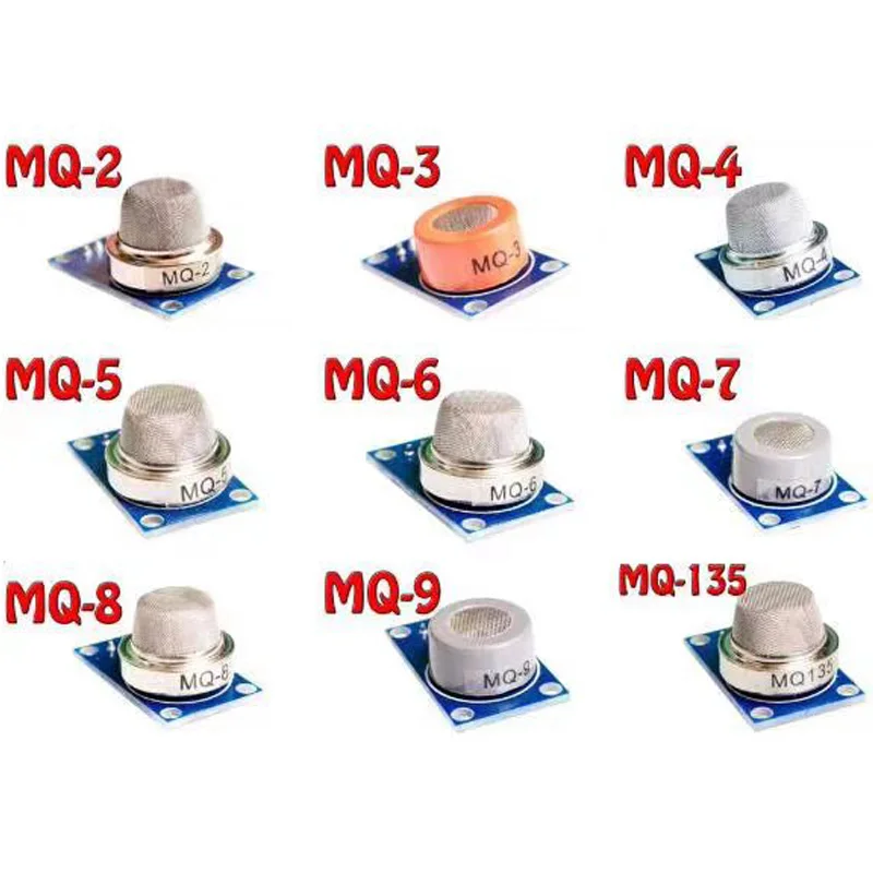 Kits der MQ-Serie MQ131 MQ-135 MQ811 TGS822 9 Gassensormodule MQ-2 MQ-3 MQ-4 MQ-5 MQ-6 MQ-7 MQ-8 MQ-9