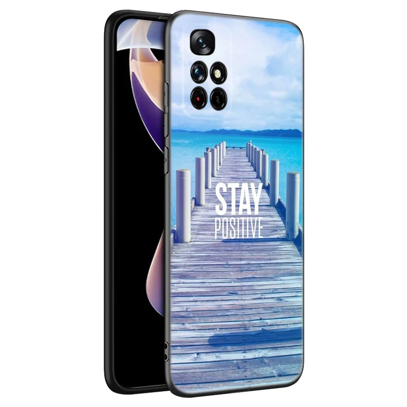 Mountain Sea Beach Travel Black Silicone Phone Case For Xiaomi Redmi Note 10 11 11S 12 12R 13 13R Pro 12S 4G 11T 5G Plus 10S