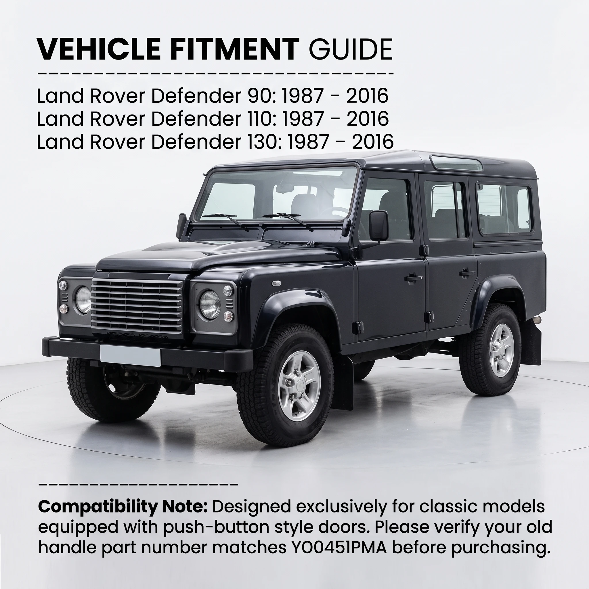 Außentürgriff Schwarz Vorne und Hinten Links und Rechts Für Land Rover Defender L316 2007-2016 Auto-Zubehör – Detail 3