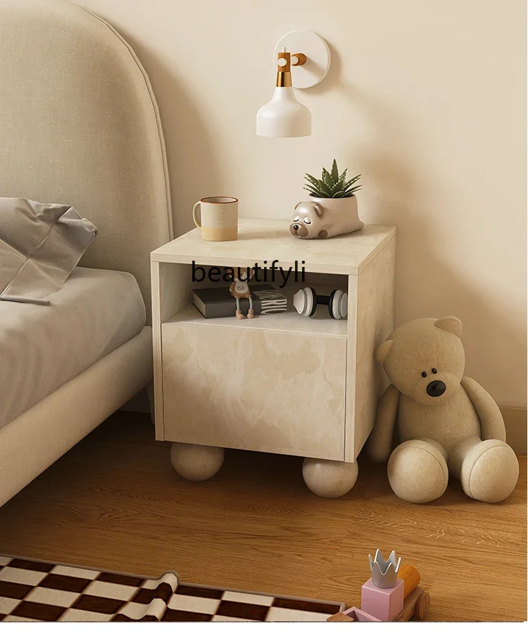 

Modern Simple and Light Luxury Solid Wood Bedside Cabinet Simple Modern Bedroom Nordic Minimalism Creative Storage Cabinet