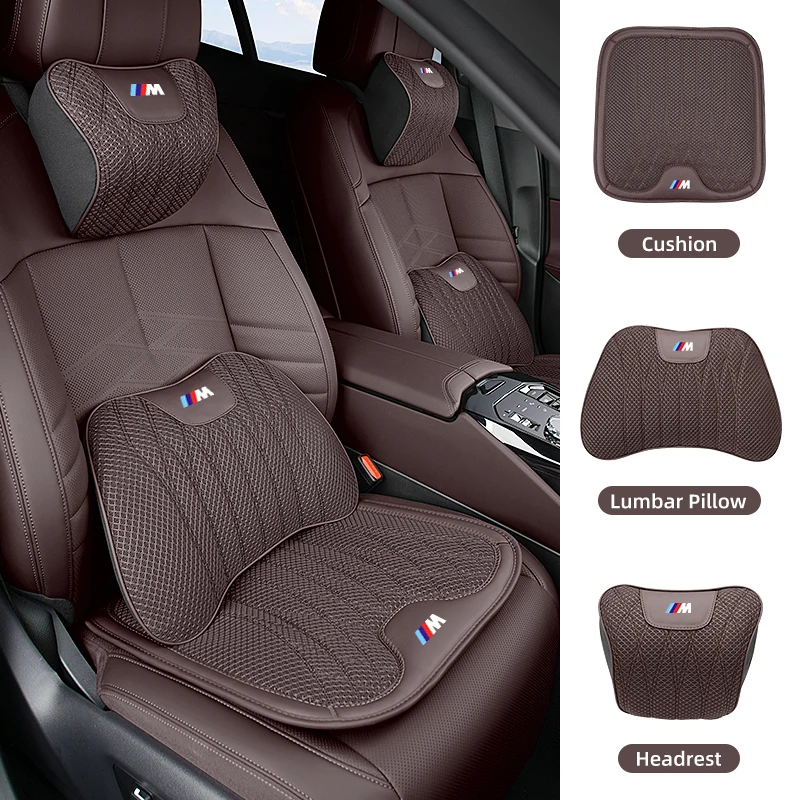 Ice Silk Car Headrest Neck Cushion For BMW 3 5 Series G30 G60 G20 G32 F10 F30 X3 G01 X5 G05 Lumbar Support Pillow Seat Cushion