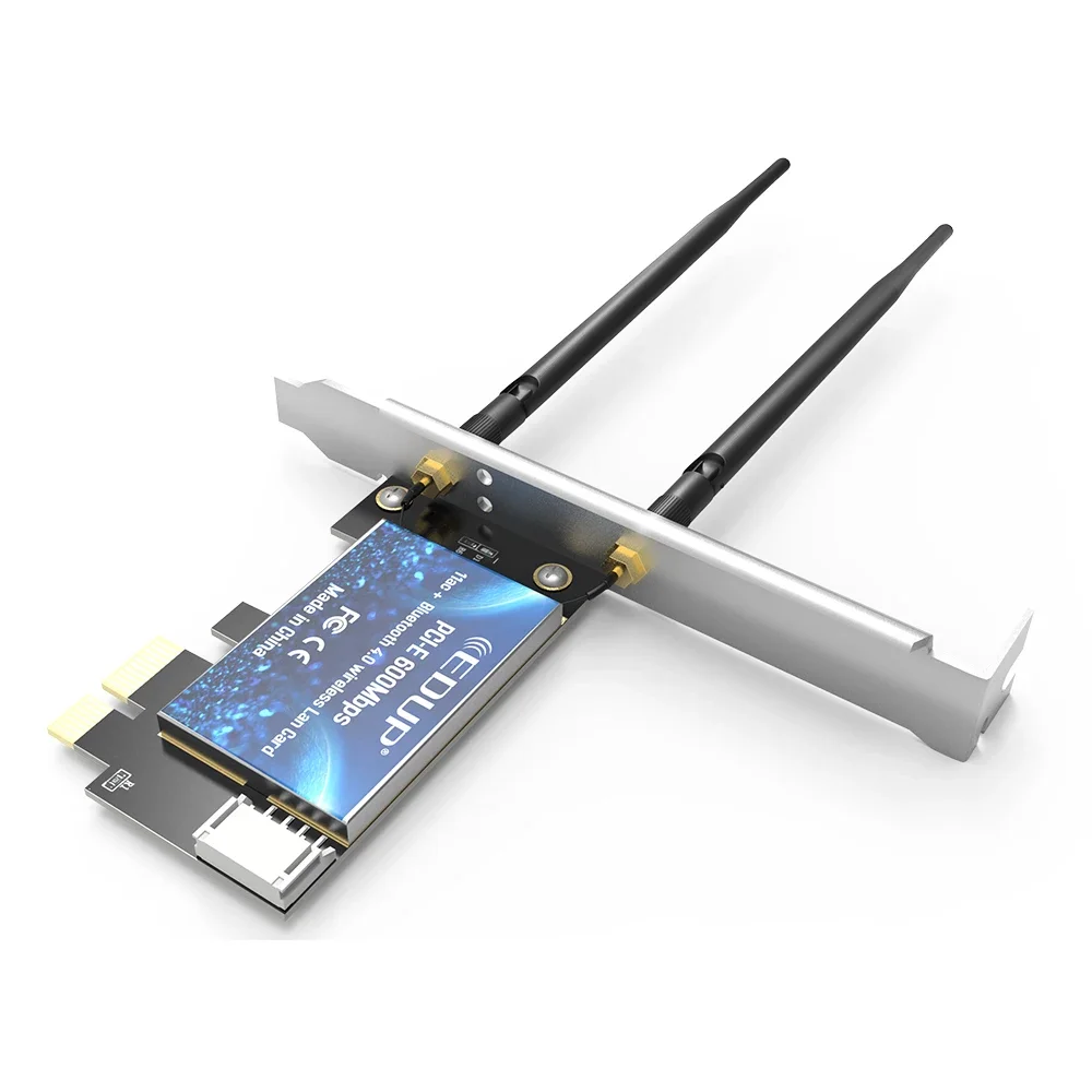 2.4ghz/5.8ghz banda dupla ac600 wifi bluetooths adaptador pci express com antena 2*5dbi wifi placa de laptop
