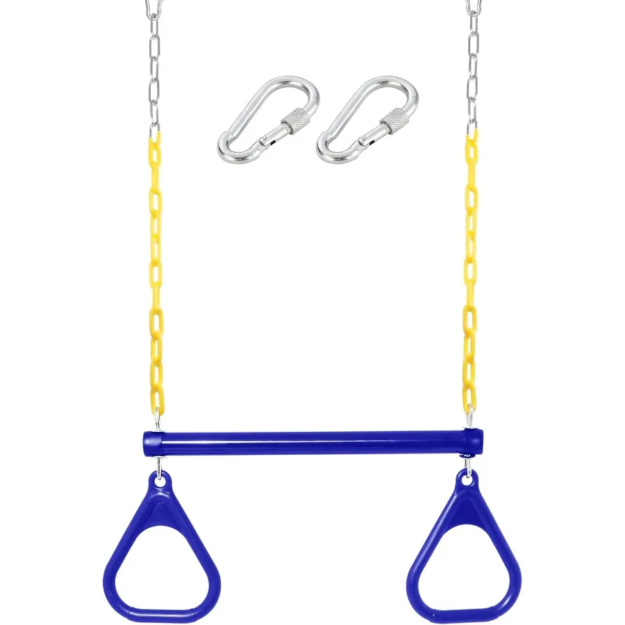 

18 Trapeze Swing Bar Rings 48 Heavy Duty Plastic Coated Chains Swing Set Accessories Playground Swing Seat