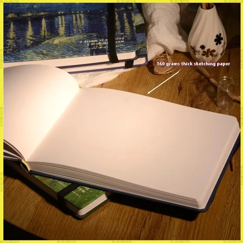 빈티지 스트랩 A5 드로잉 노트 두꺼운 바인딩 하드 커버 스케치북 빈 프리미엄 스케치북 학교 사무용품