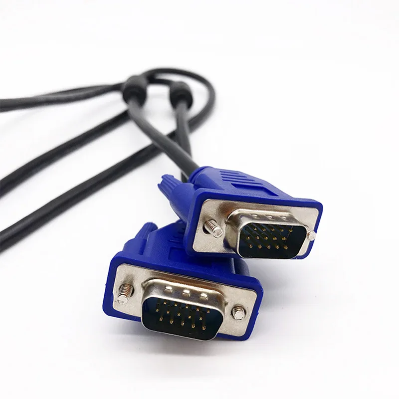 1.5M VGA 3+2 Male-to-Male Computer LCD Monitor Video Cable, 1.5m with Double Ferrite Rings