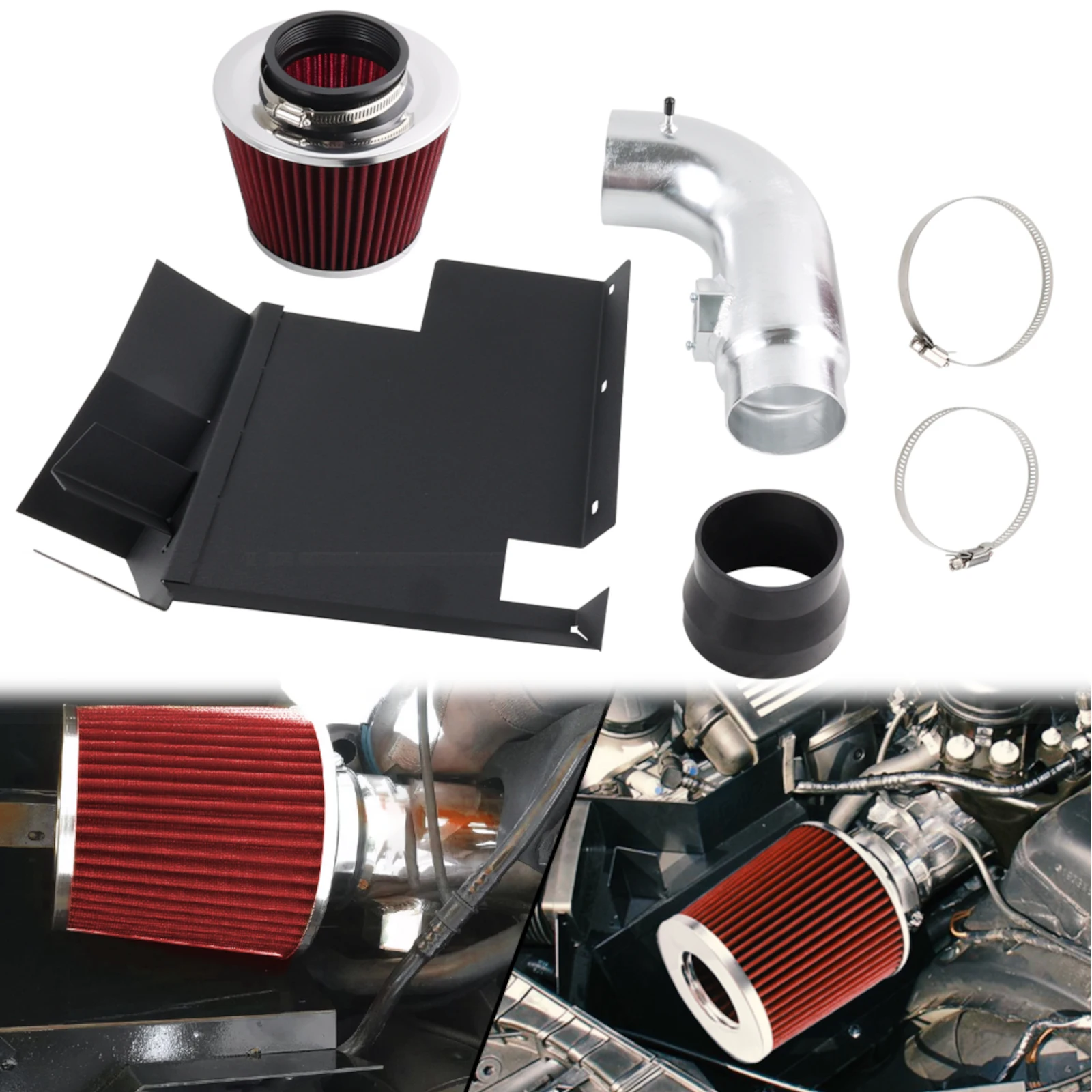 

Cold Air Intake Kit Filter Heat Shield Aluminum For 2006 BMW 330i 3.0L 6cyl Engine For 2007-2011 BMW 128i 328i 3.0L 6cyl