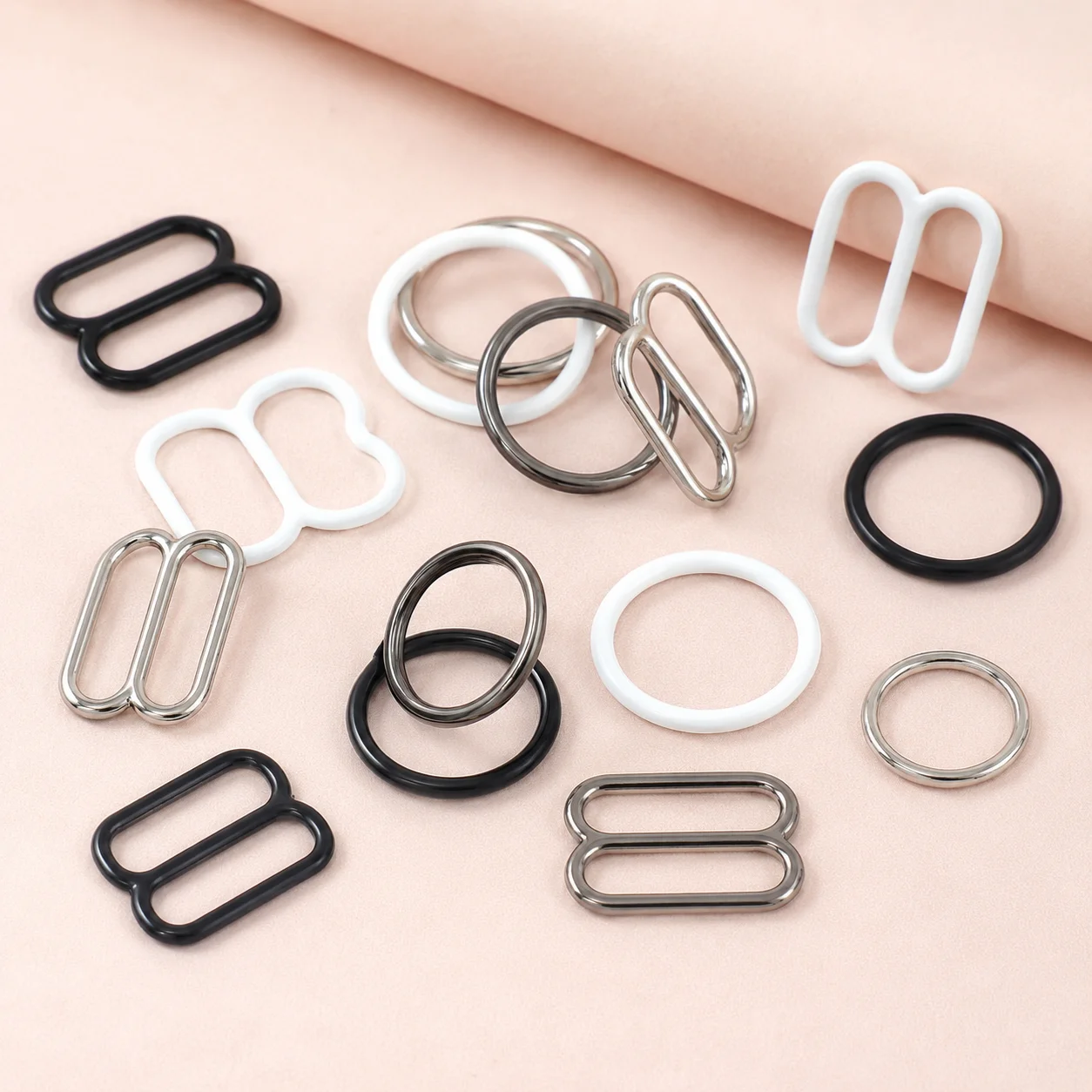 50/100Sets 6-15mm Metal Bra Buckle Underwear O Ring Hook Bikini Strap Slider Clasp Swimwear Adjuster Buckles Sewing Accessories