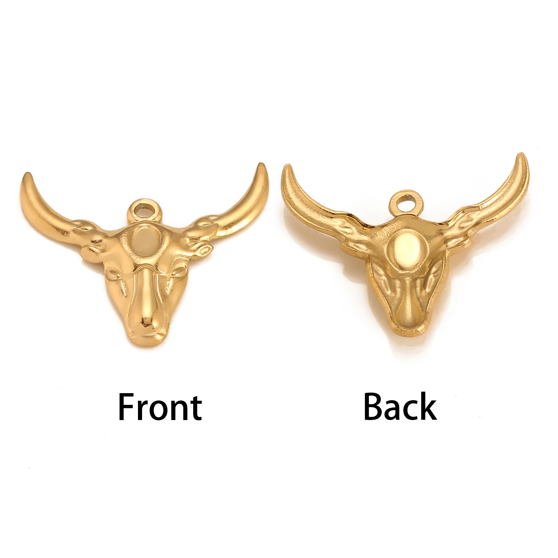 3Pcs Cattle Charms Stainless Steel Longhorn Cow Head Pendants Antique Jewelry Making DIY Bracelet Necklace Accessories Findings