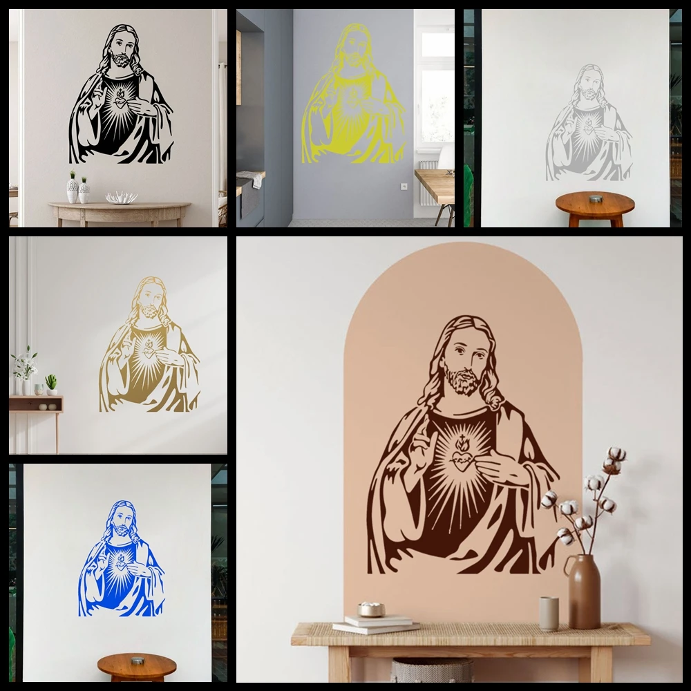 

1 pc hot sale colorful jesus Vinyl Wall Sticker Home Decor Stickers waterproof wallpaper Background Wall Art Decal Drop Shipping