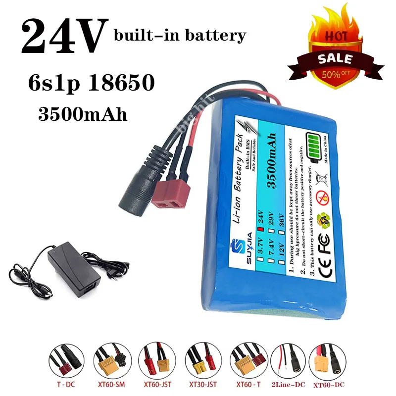 2026 Original 6S1P 24V 3500mah Lithium Ion Battery DC 24V Capacity CCTV Camera Monitor + with DC 25.2V 2A