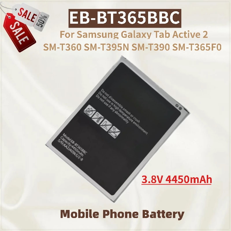

New High Quality Phone Battery 3.8V 4450mAh EB-BT365BBC For Samsung Galaxy Tab Active 2 SM-T360 T395N T390 T365F0 EB-BT365BBE