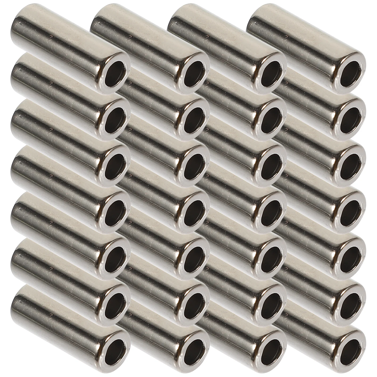 

30pcs Metal Alloy Buckle Tube Beads Ends Cylinder Stop Tools Lightweight Portable Small Accessories Fine Decoration Easy