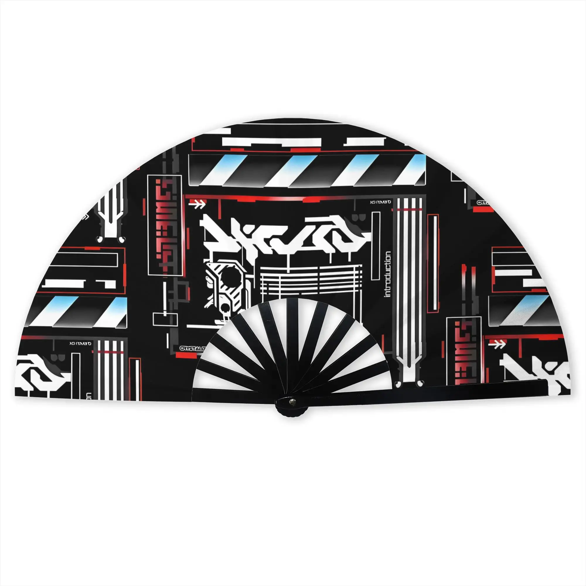Crystalize Techwear Technology Hand Fan Promotional Gift Party Science Fiction Durable Folding Fans Unique Bulk Pack Fan