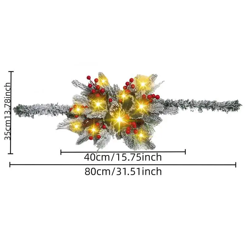 Buzón de correo guirnalda Artificial de botín de Navidad para Navidad decoraciones de botín de Navidad con guirnalda de luz decoración navideña al aire libre