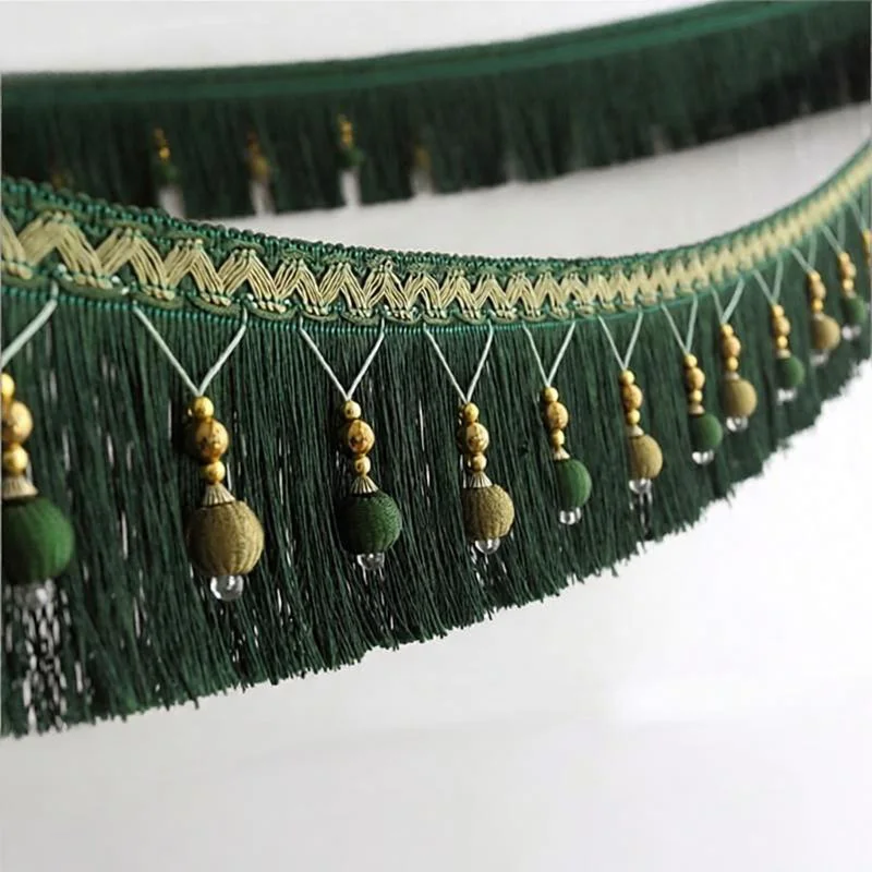1/3/5Meter Curtain Tassel Ribbon 11/16/20cm Width Beads Tassels Fringe Trimming For Sewing Bed Clothes Curtains DIY Accessories