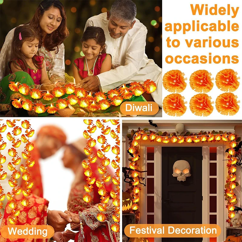 Mexican Marigold Artificial Fl - огляд і ціна Lighting Decoration For Diwali