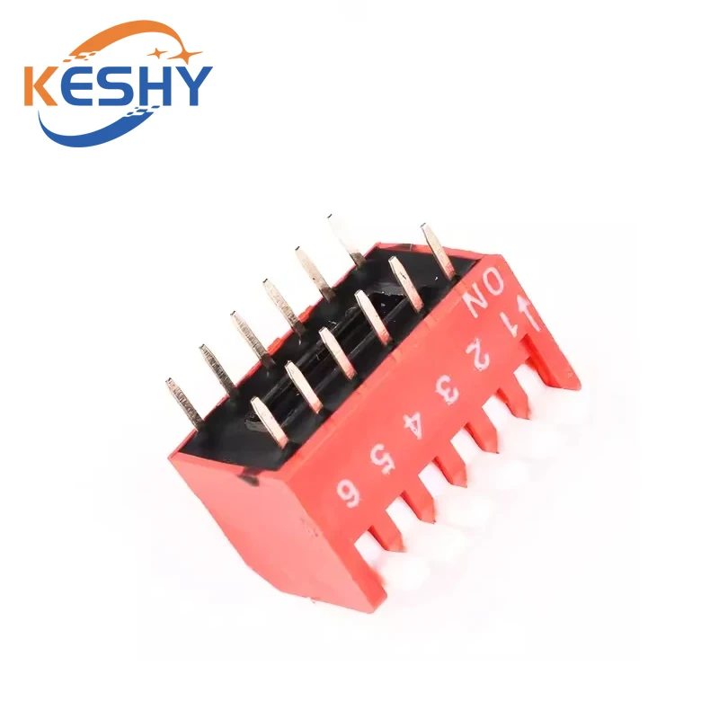 5PCS Slide Type Switch Module 2 3 4 5 6 7 8 9 PIN 2.54mm DIP Red Pitch Toggle Switch Red Snap Switch Dial Switch Side DIP Switch