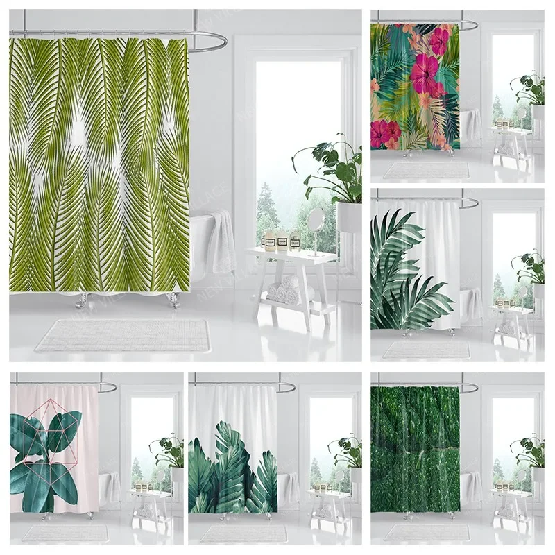 Waterproof fabric shower curtains Bathroom curtain accessories Bath curtain for shower 180x200cm 240*200 plant boho decoration