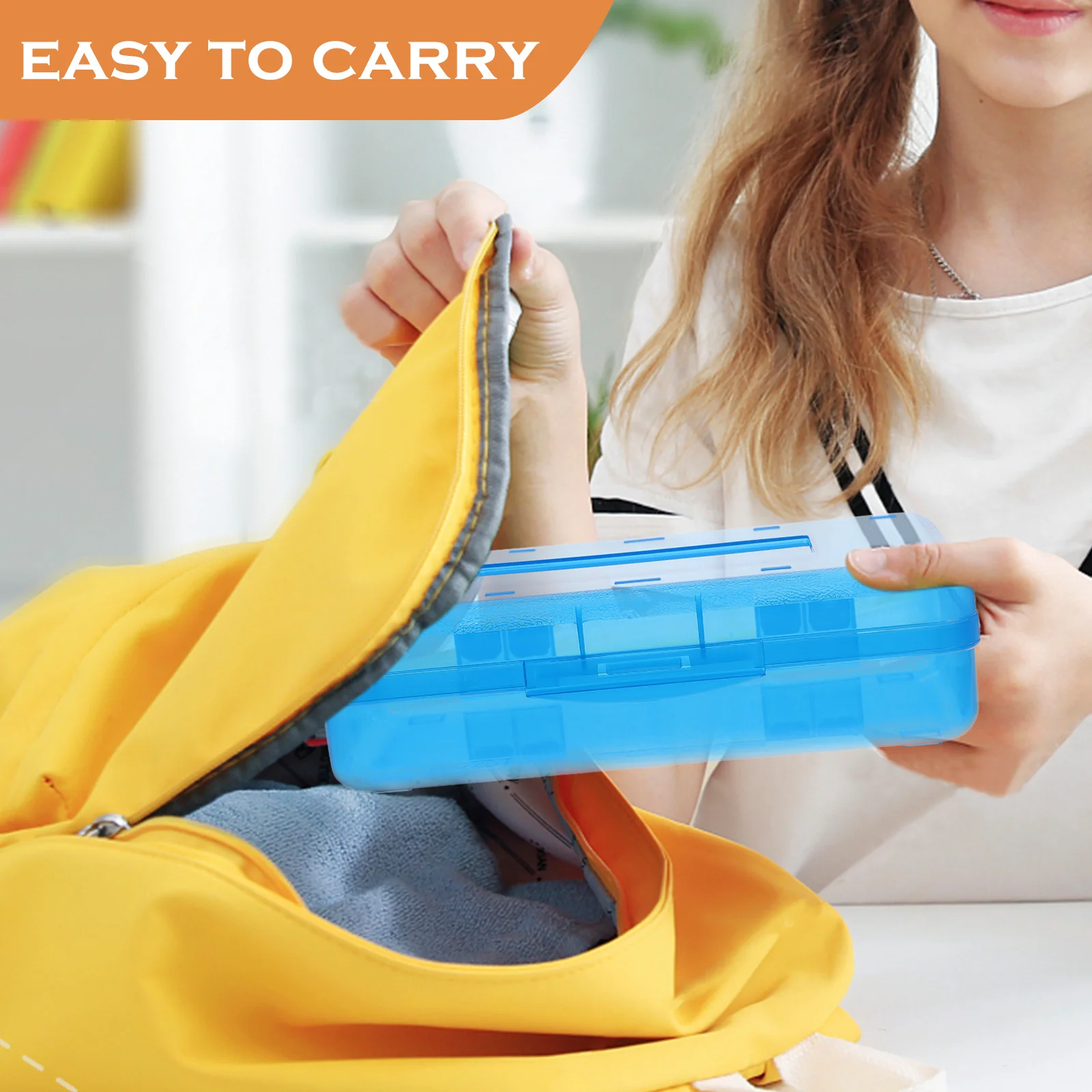 

Clear Plastic Pencil Case Reusable Stationery Box for Art Supplies Office School Home Organization Crayon Holder Transparent