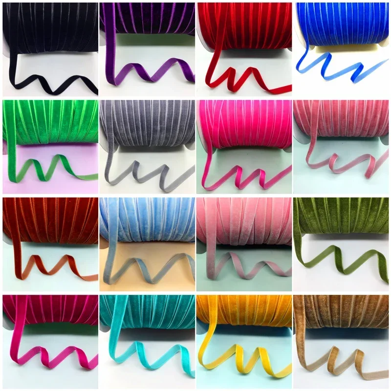 

5 Yards 3/8"(10mm) Velvet Ribbon Wedding Party Decoration Handmade Gift Wrapping Hair Bows DIY Christmas