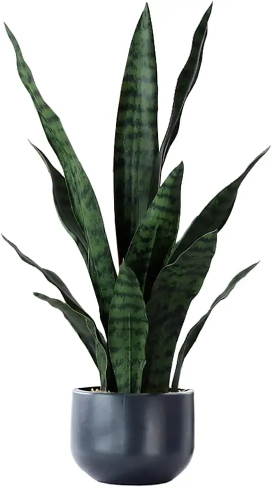 

Artificial Plants Sansevieria Snake Plant With Black Plastic Planter Greenery Perfect Faux Agave Fake Plants In Pot For Home