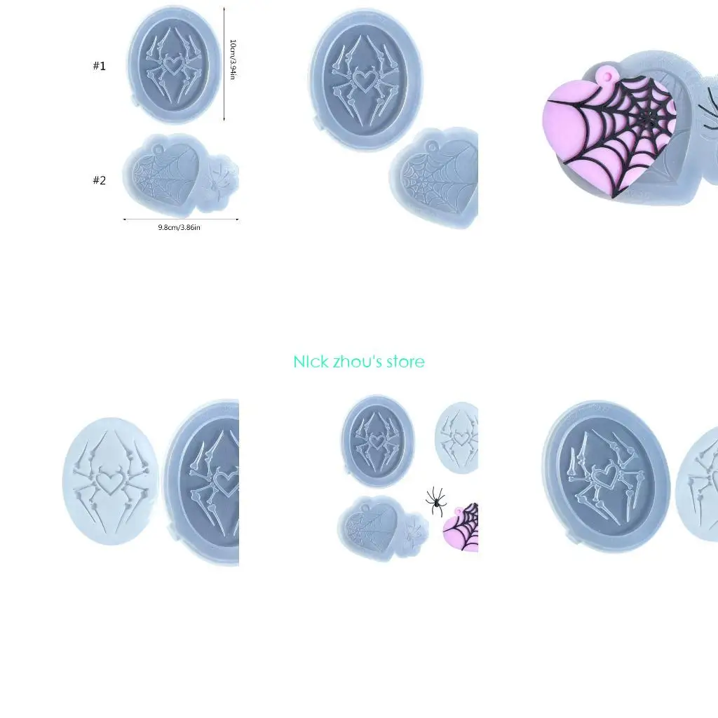E15E Versatile Resin Casting Mold Necklace Pendant Mold Spiders Epoxy Molds