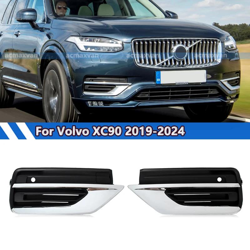 

Front Bumper Fog Light Grille Fog Lamp Grill for Volvo XC90 2020 2021 2022 2023 2024 1663514 31663515 31663539 31663540