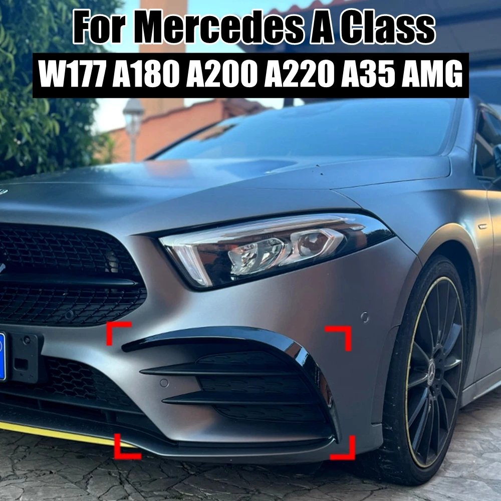 Parachoques delantero de coche, divisor de alerón para Mercedes Benz W177, A180, A200, A250, A260, AMG, A35, 2018-2022, Kits de carrocería Aero