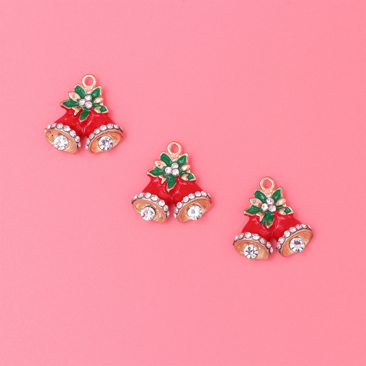 

10Pcs Christmas Alloy Phone Charms Pendant Two Bells DIY Jewelry Necklace Bracelet Making Accessories Christmas Charms