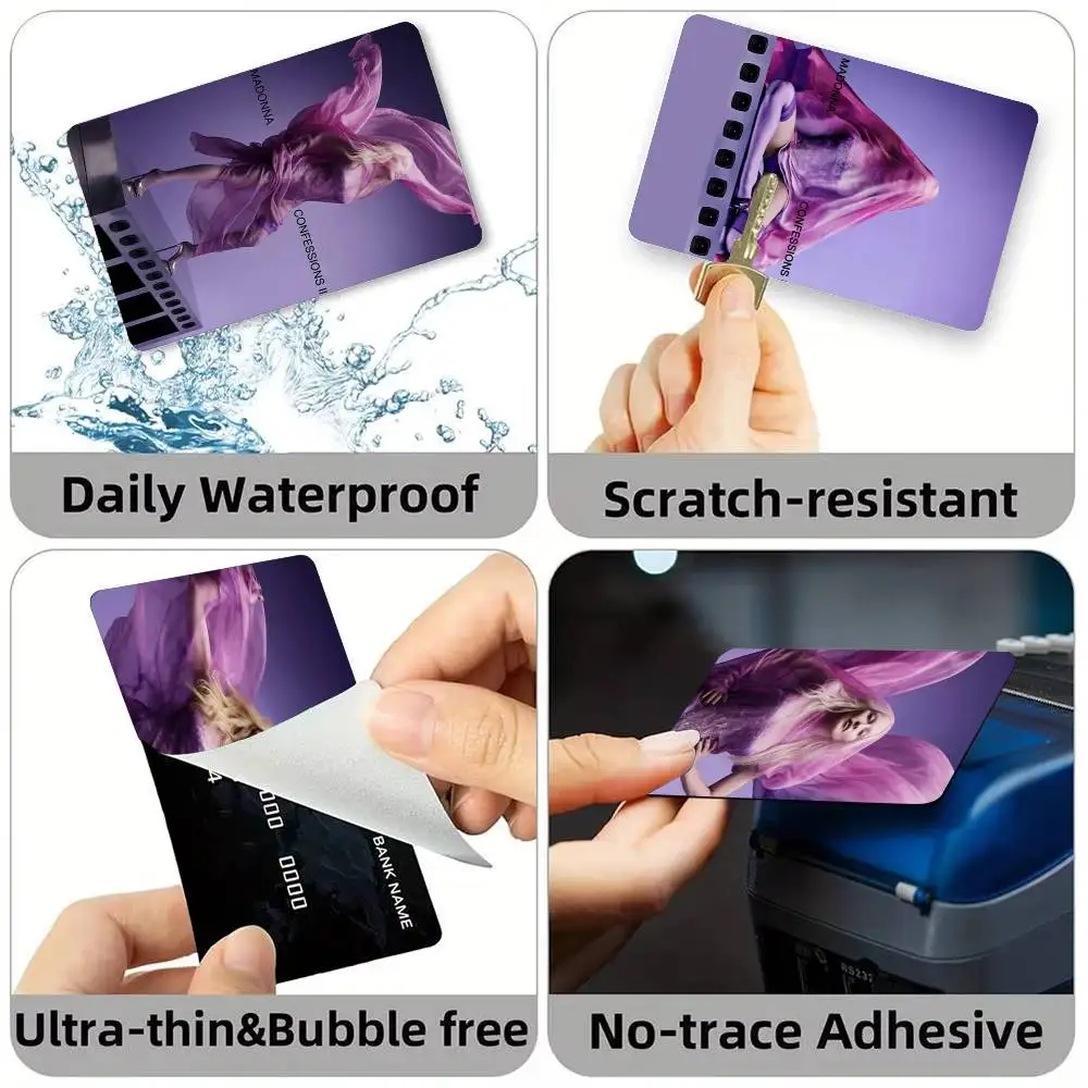 M-Madonna Confessions I Feel So Free Credit Card HD Stickers Small Chip Waterproof Sticker Game Card Decal Gift